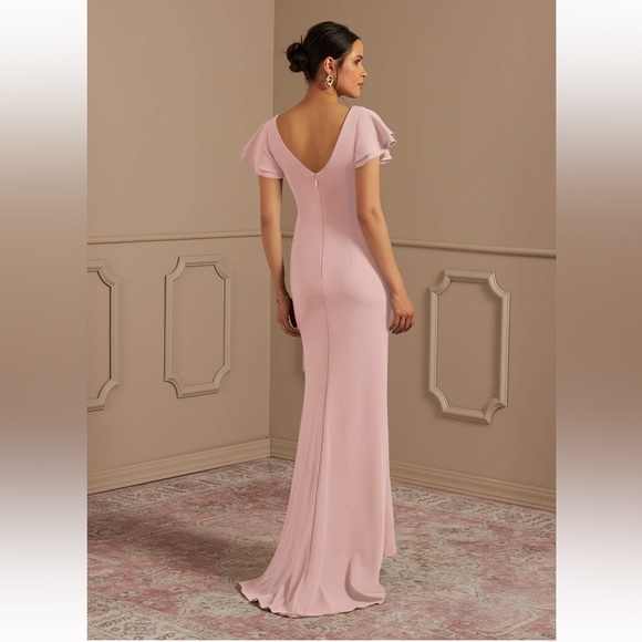 AZAZIE Peppermint Mother Of The Bride Mermaid Rouched Stretch Crepe Train 10 - Picture 2 of 11